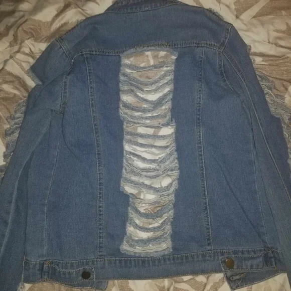 Distressed denim jacket - Picture 2 of 2